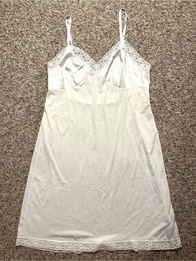 White Lace-Trim Slip Chemise - Women's Intimates